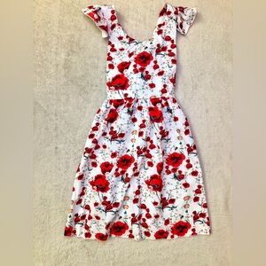 Girls Floral Ruffle Sleeveless Dress - New 5Y